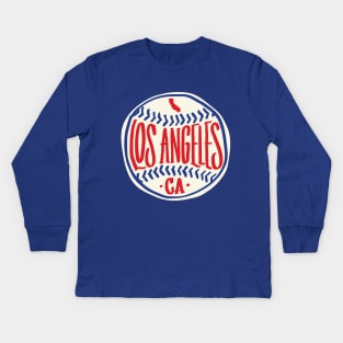 Los Angeles California Hand Drawn Script Kids Long Sleeve T-Shirt